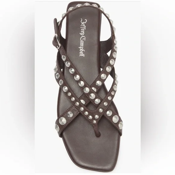 Jeffrey Campbell Anthropologie Xanthe Brown Leather Gladiator Sandals New - Picture 5 of 10